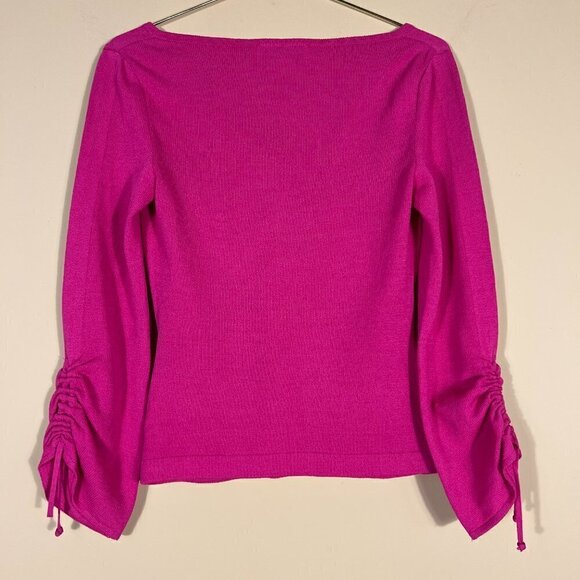 ST JOHN EVENING V-Neck  Long Gathered Sleeves - Picture 5 of 11